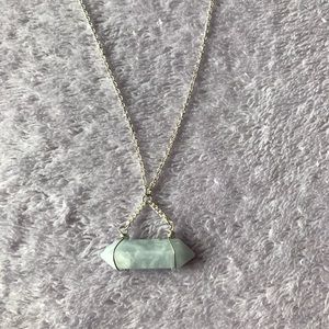 DownEast Basics Gray Agate Stone Pendant